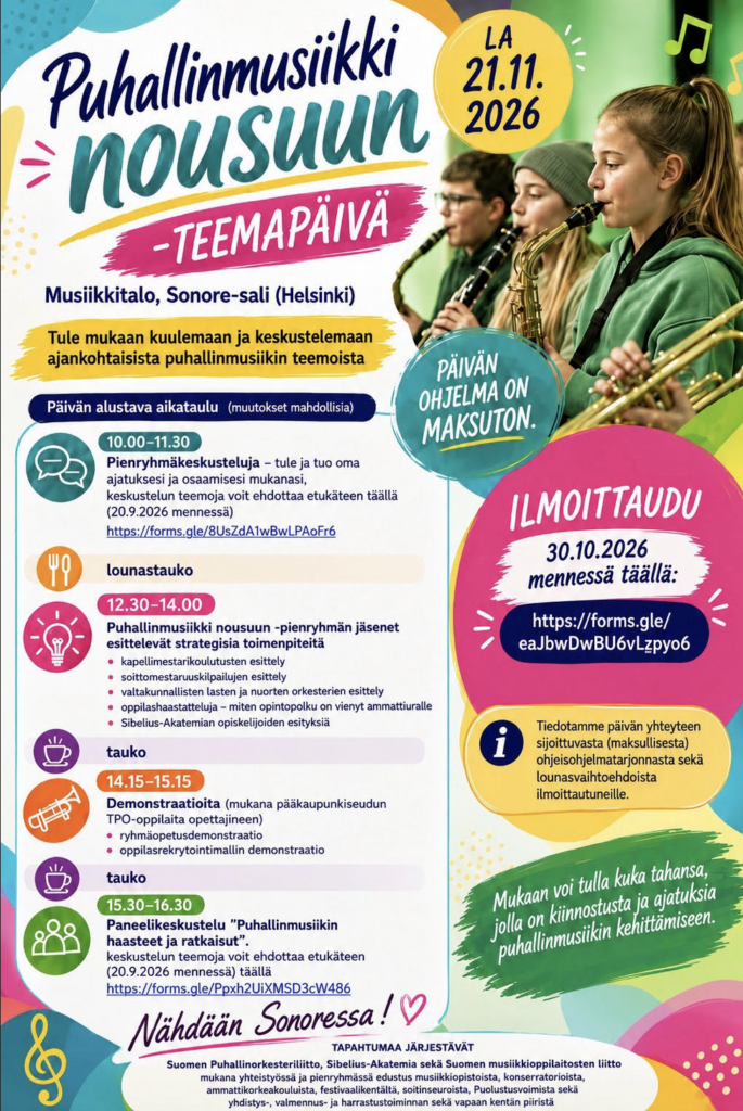 Teemapäivän posteri, jossa tiedot tapahtumasta ja ilmoittautumislinkin osoite. 